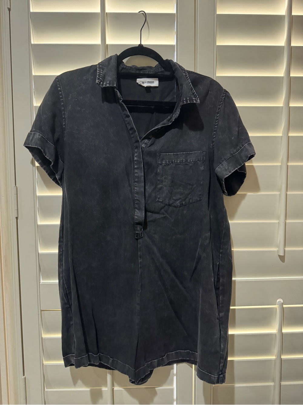 Women’s Washed Black Romper